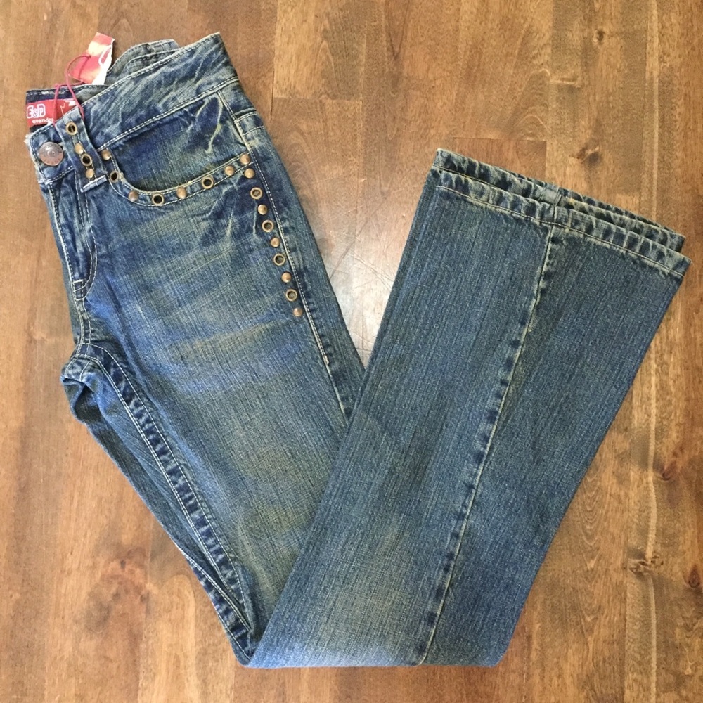 E & D gold wash embellished denim jeans 29 x 32
